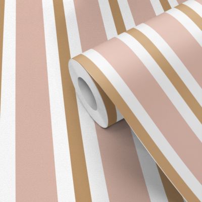 Papier peint pré-encollé vinyle intissé rayures rose Easy Roll GoodHome Penrose l.53 x H.1005 cm