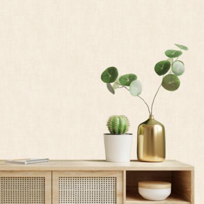 Papier peint pré-encollé vinyle intissé uni beige Easy Roll GoodHome Coppins l.53 x H.1005 cm