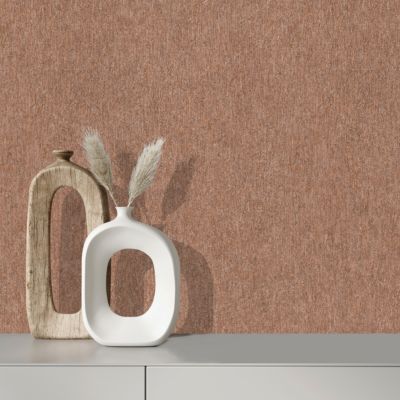 Papier peint pré-encollé vinyle intissé uni Easy Roll GoodHome Aradi rouge l.53 x H.1005 cm