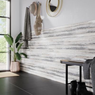 Papier peint pré-encollé vinyle intissé uni Easy Roll GoodHome Arreton gris l.53 x H.1005 cm