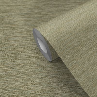 Papier peint pré-encollé vinyle intissé uni Easy Roll GoodHome Calcot vert kaki l.53 x H.1005 cm