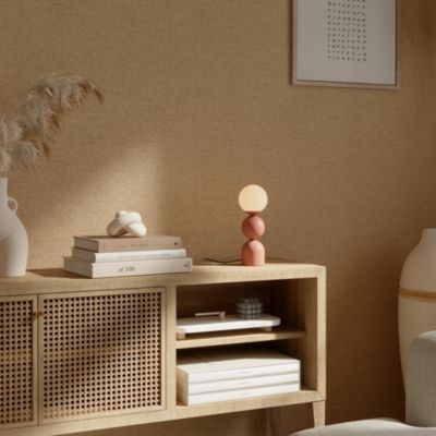 Papier peint pré-encollé vinyle intissé uni Easy Roll GoodHome Pufos beige l.53 x H.1005 cm