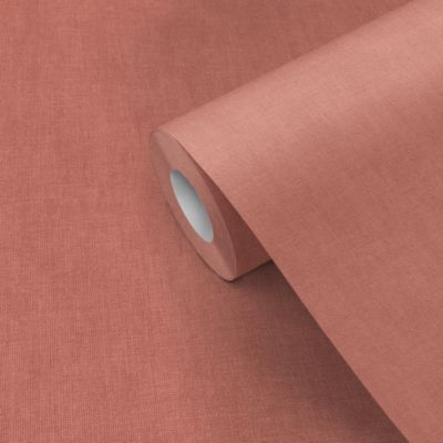 Papier peint pré-encollé vinyle intissé uni terracotta Easy Roll GoodHome Coppins l.53 x H.1005 cm
