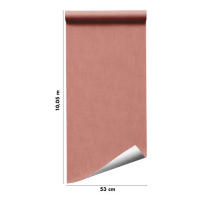 Papier peint pré-encollé vinyle intissé uni terracotta Easy Roll GoodHome Coppins l.53 x H.1005 cm