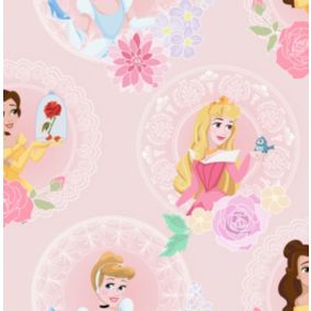 Papier peint Princesses Pastel Disney L.1000 x l.53cm rose