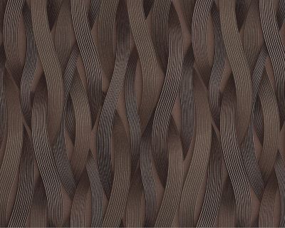 Papier peint à rayures EDEM 81130BR26 Papier peint intissé texturé ton-sur-ton et des accents métalliques brun bronze argent