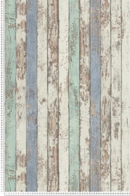 Papier peint Trompe l'oeil Bleu Dekora Natur, Wood'N Stone 2, Elements 2 A.S. Création