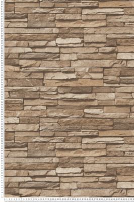 Papier peint Trompe l'oeil Marron Wood'N Stone 2, Elements 2 A.S. Création