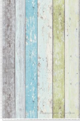 Papier peint Trompe l'oeil Vert Surfing & Sailing, Wood'N Stone 2, Elements 2 A.S. Création
