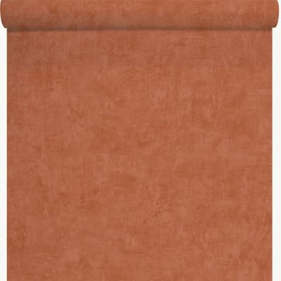Papier peint uni Tadelakt coloris orange Lutèce