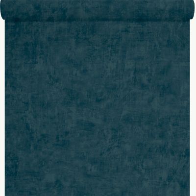 Papier peint uni Tadelakt Lutèce bleu pétrole