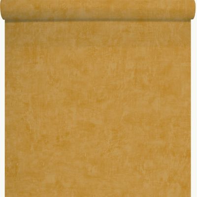 Papier peint uni Tadelakt Lutèce moutarde