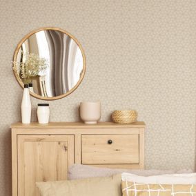 Papier peint vinyl intissé Fibre d'or beige L.1005 x l.53cm Lutèce