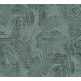 Papier peint Vinyle expansé mat feuille de palmier vert 53 cm A.S creation