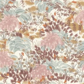 Papier peint vinyle expansé grainé sur intissé jardin féerique rose L.1001 x l.53cm Rasch