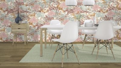 Papier peint vinyle expansé grainé sur intissé jardin féerique rose L.1001 x l.53cm Rasch