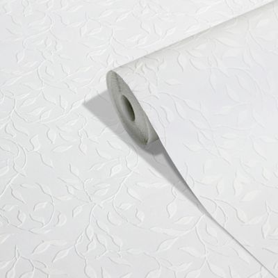 Papier peint vinyle expansé intissé à peindre L.1005 x l.53 cm GoodHome Kerria
