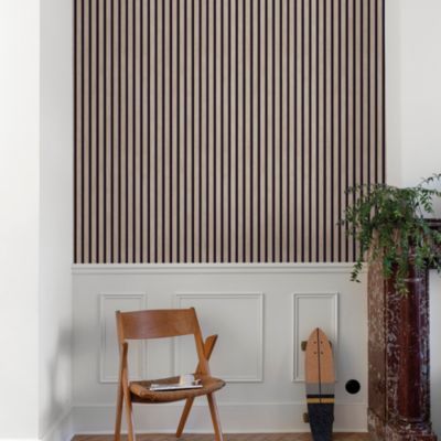 Papier peint vinyle expansé intissé effet lattes de bois clair L.1005 x l.53cm Grandeco