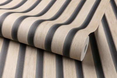 Papier peint vinyle expansé intissé effet lattes de bois clair L.1005 x l.53cm Grandeco