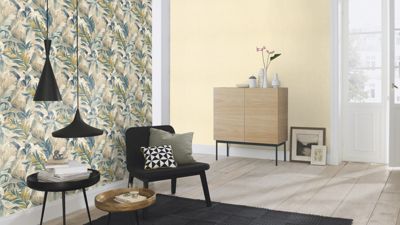 Papier peint vinyle expansé intissé feuillage exotique beige l.53 x H.1005 cm Rasch Exotic Beige