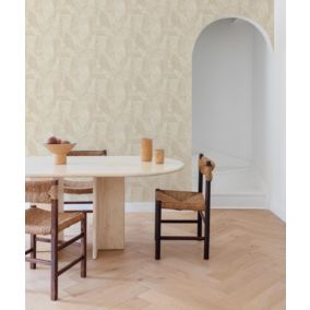Papier peint vinyle expansé intissé géométrique effet parquet Talenso chêne clair L.1005 x l.53cm Grandeco