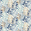 Papier peint vinyle expansé intissé Rasch feuilles bay leaf bleu l.53 x H.1005 cm
