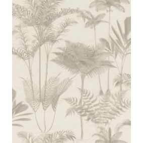 Papier peint vinyle expansé intissé Rasch palmiers beige l.53 x H.1005 cm