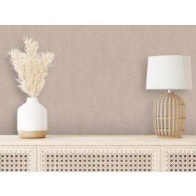 Papier peint vinyle grainé sur intissé uni tweed beige L.1001 x l.53cm Ugèpa