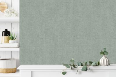 Papier peint vinyle grainé sur intissé uni tweed vert L.1001 x l.53cm Ugèpa