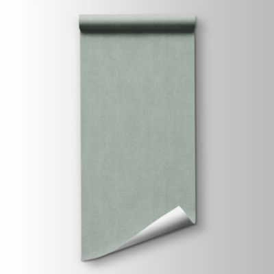Papier peint vinyle grainé sur intissé uni tweed vert L.1001 x l.53cm Ugèpa