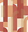 Papier peint Vinyle intissé à motifs Golden arch terracotta 10.05 x 53 cm