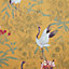 Papier peint vinyle intissé oiseaux japonais GoodHome ocre