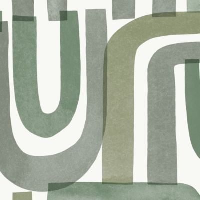 Papier peint vinyle intissé Abaca vertigo géométrique vert L.1001 x l.53cm Lutèce