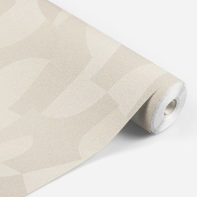 Papier peint vinyle intissé Allure Lutece mat et satiné géométrique beige l.1005 x l.53 cm
