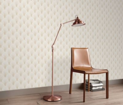 Papier peint vinyle intissé art déco beige, or L.1005 x l.53cm, Erismann Avantgarde