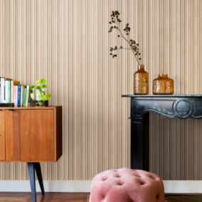 Papier peint vinyle intissé Asagiri rayures beige L.1000 x l.53cm GoodHome