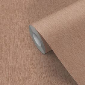 Papier peint vinyle intissé Bolyhos GoodHome uni texturé terracotta L. 10,05m x l. 0,53m