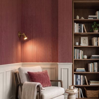 Papier peint vinyle intissé cannelé bordeaux L. 1000 x l. 53 cm GoodHome