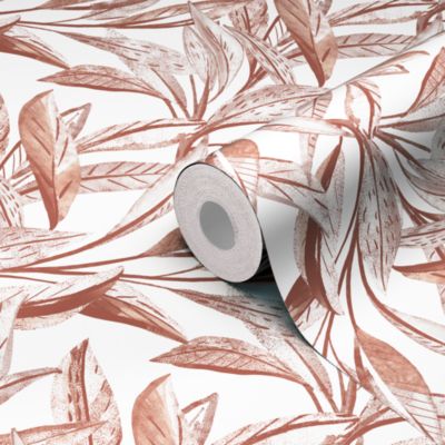 Papier peint vinyle intissé Cicillo feuillage terracotta L.1000 x l.53cm GoodHome