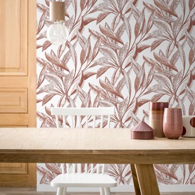 Papier peint vinyle intissé Cicillo feuillage terracotta L.1000 x l.53cm GoodHome