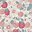 Papier peint vinyle intissé Cuisines & Bains Lutece mat et satiné fruits, fleurs rouge, rose, blanc l.1005 x l.53 cm