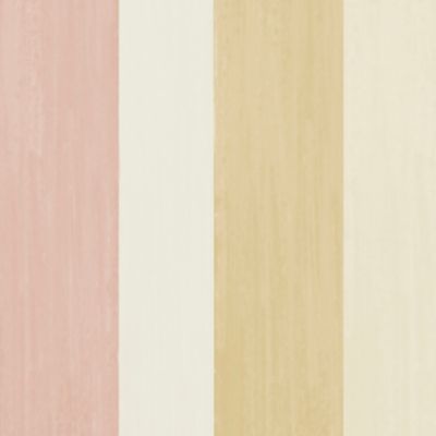 Papier peint vinyle intissé Cuisines & Bains Lutece mat et satiné rayures rose, jaune, blanc l.1005 x l.53 cm