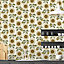 Papier peint vinyle intissé Cuisines & Bains Lutece mat et satiné tournesol, fleurs beige, orcre, blanc l.1005 x l.53 cm