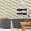 Papier peint vinyle intissé Cuisines & Bains Lutece mat et satiné tournesol, fleurs beige rosé, taupe l.1005 x l.53 cm