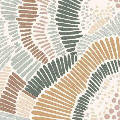 Papier peint vinyle intissé Dolce coquillage rose, vert L.1005 x l.53cm Lutèce