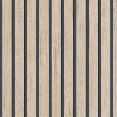Papier peint vinyle intissé effet lattes de bois beigeL.1001 x l.53cm Ugèpa