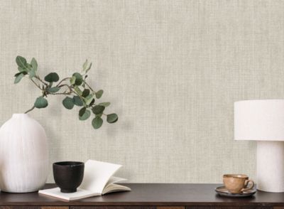 Papier peint vinyle intissé effet textile beige mocha L. 1005 x l. 53 cm Ugepa