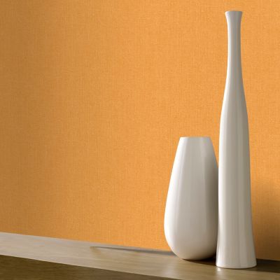 Papier peint vinyle intissé effet textile GoodHome jaune L.10m x l.53cm