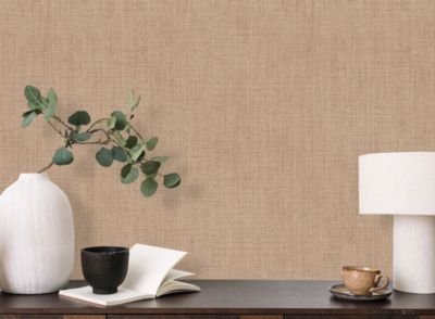 Papier peint vinyle intissé effet textile rouge terracotta L. 1005 x l. 53 cm Ugepa