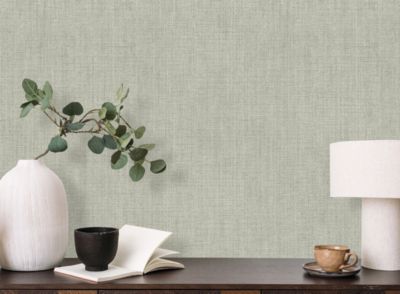 Papier peint vinyle intissé effet textile vert clair L. 1005 x l. 53 cm Ugepa
